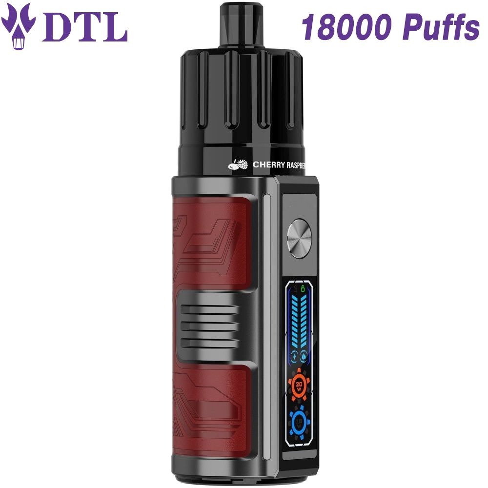 15000 18000 20000 Puffs DTL DL Disposable Vape E-Shisha Hookah POD Kit with LED Screen Adjustable Airflow