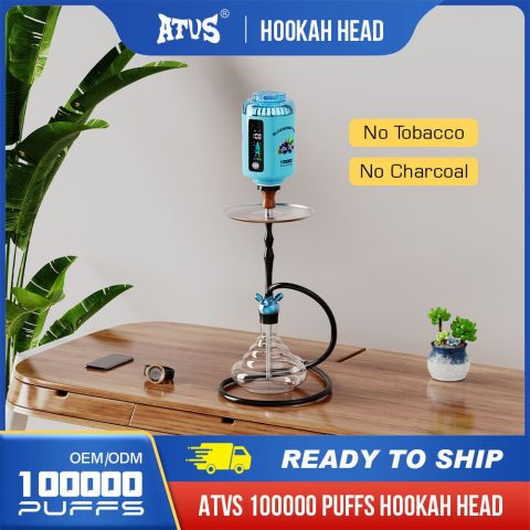 ATVS 20 Pack 120000 Puffs  Hookah Rechargeable Shisha Disposable Vape Wholesale with 50ml 5% Nic Salt 10 Flavors Bar Vape