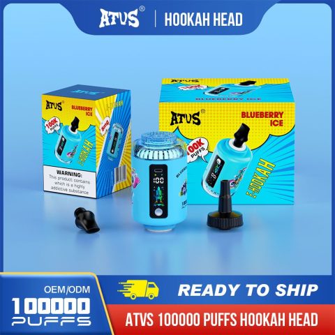 ATVS 20 Pack 120000 Puffs  Hookah Rechargeable Shisha Disposable Vape Wholesale with 50ml 5% Nic Salt 10 Flavors Bar Vape